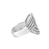 10K White Gold 1 1/2 Cttw Princess Diamond Swirl Design Cocktail Ring