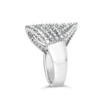 10K White Gold 1 1/2 Cttw Princess Diamond Swirl Design Cocktail Ring