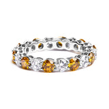 14K White Gold 3.00 Cttw Alternating White and Yellow Lab-Grown Diamond Eternity Band Ring (F-G Color, VS1-VS2 Clarity) - Size 6.5