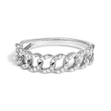 .925 Sterling Silver 1/4 Cttw Diamond Curb Link Band Ring