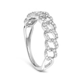 .925 Sterling Silver 1/4 Cttw Diamond Curb Link Band Ring
