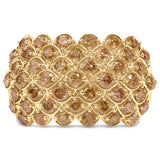 10K Yellow Gold 2.0 Cttw Brown Diamond Teardrop Design Cocktail Ring