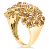 10K Yellow Gold 2.0 Cttw Brown Diamond Teardrop Design Cocktail Ring