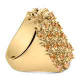 10K Yellow Gold 2.0 Cttw Brown Diamond Mesh Link Cocktail Ring