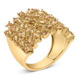 10K Yellow Gold 2.0 Cttw Brown Diamond Mesh Link Cocktail Ring