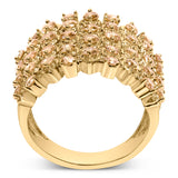 10K Yellow Gold 2.0 Cttw Brown Diamond Mesh Link Cocktail Ring