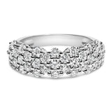 .925 Sterling Silver 2.0 cttw Lab Grown Diamond Scattered Band Ring (F-G Color, VS1-VS2 Clarity) - Ring Size 7