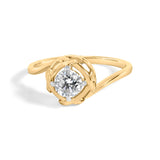 10K Yellow Gold Plated Sterling Silver 1/2 Cttw Lab Grown Diamond Woven Solitaire Ring
