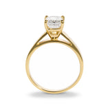 IGI Certified 14K Yellow Gold 2 Cttw Emerald-Cut Lab-Grown Diamond Wide Band Engagement Ring