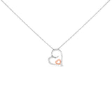 14K Rose Gold Plated Sterling Silver Diamond Accent Heart Pendant Necklace