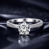925 Sterling Silver Moissanite 0.8ct Ring Size 6 for Women