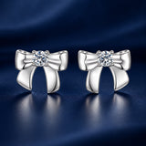 925 Sterling Silver Moissanite Earrings 0.3 cm for Women
