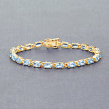 11.22 Carat Genuine Blue Topaz .925 Sterling Silver Bracelet