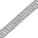 .925 Sterling Silver 5.00 Cttw Round-Cut Diamond "S" Link Bracelet (I-J Color, I3 Clarity) - Size 7.25