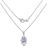 1.03 Carat Genuine Tanzanite & White Topaz .925 Sterling Silver Pendant