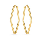 14k Yellow Gold Endless Marquise Hoops