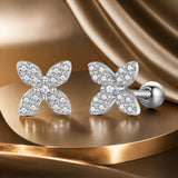 925 Sterling Silver Earrings with Pavé Setting CZ in Elegant Design