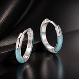 925 Sterling Silver Enamel Plated White Gold Earrings 1.2cm for Women
