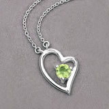 0.51 Carat Genuine Peridot .925 Sterling Silver Necklace