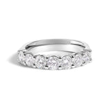 14K White Gold 1 1/2 Cttw Diamond 7 Stone Band Ring
