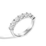 14K White Gold 1 1/2 Cttw Diamond 7 Stone Band Ring