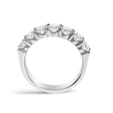 14K White Gold 1 1/2 Cttw Diamond 7 Stone Band Ring