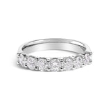 14K White Gold 1.0 Cttw Diamond 7 Stone Band Ring