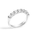 14K White Gold 1.0 Cttw Diamond 7 Stone Band Ring