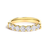 14K White Gold 1.0 Cttw Diamond 7 Stone Band Ring