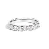 14K White Gold 3/4 Cttw Diamond 7 Stone Band Ring