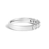 14K White Gold 3/4 Cttw Diamond 7 Stone Band Ring