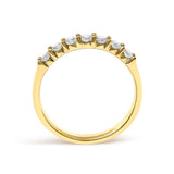 14K Yellow Gold 1/2 Cttw Diamond 7 Stone Band Ring