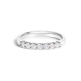 14K White Gold 1/3 Cttw Diamond 7 Stone Band Ring