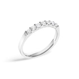 14K White Gold 1/3 Cttw Diamond 7 Stone Band Ring