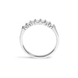 14K White Gold 1/3 Cttw Diamond 7 Stone Band Ring