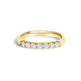 14K White Gold 1/3 Cttw Diamond 7 Stone Band Ring