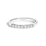 14K White Gold 1/4 Cttw Diamond 7 Stone Band Ring