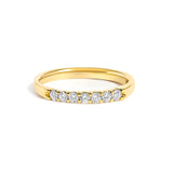 14K White Gold 1/4 Cttw Diamond 7 Stone Band Ring