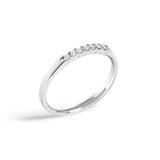 14K White Gold 1/10 Cttw Diamond 7 Stone Band Ring