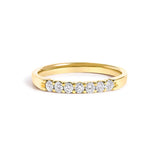 14K White Gold 1/10 Cttw Diamond 7 Stone Band Ring
