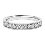14K Yellow Gold 1/2 Cttw Round Diamond Milgrain Wedding Band