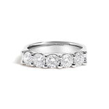 14K White Gold 1 1/2 Cttw Diamond 5 Stone Band Ring