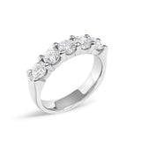 14K White Gold 1 1/2 Cttw Diamond 5 Stone Band Ring