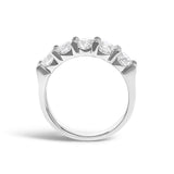 14K White Gold 1 1/2 Cttw Diamond 5 Stone Band Ring