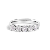 14K White Gold 1.00 Cttw Diamond 5 Stone Band Ring