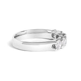 14K White Gold 1.00 Cttw Diamond 5 Stone Band Ring