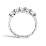 14K White Gold 1.00 Cttw Diamond 5 Stone Band Ring