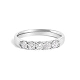 14K White Gold 1/2 Cttw Diamond 5 Stone Band Ring