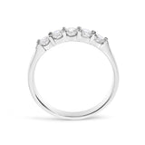 14K White Gold 1/2 Cttw Diamond 5 Stone Band Ring