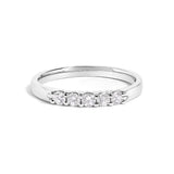 14K White Gold 1/4 Cttw  Diamond 5 Stone Band Ring